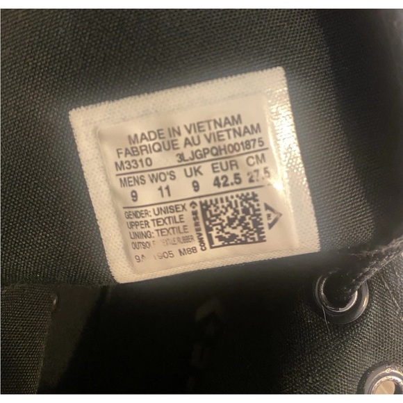 Converse Chuck Taylor All Star High Top Sneakers Black Men’s 9 Women’s 11 Unisex - Picture 3 of 13